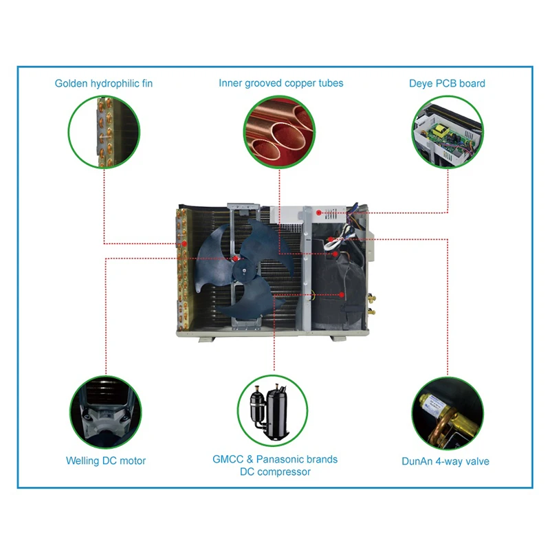 High Quality Deye 24K Smart Wall Mounted  AC DC Hybrid Solar air Conditioner Inverter