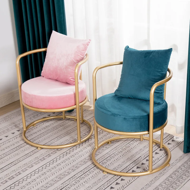 Modern furniture upholstered home velvet mid century metal pink accent chair