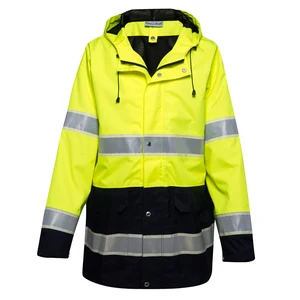 Customized Mens High Visibility Workwear Reflective Waterproof Work Yellow Parka Clothing Jacket