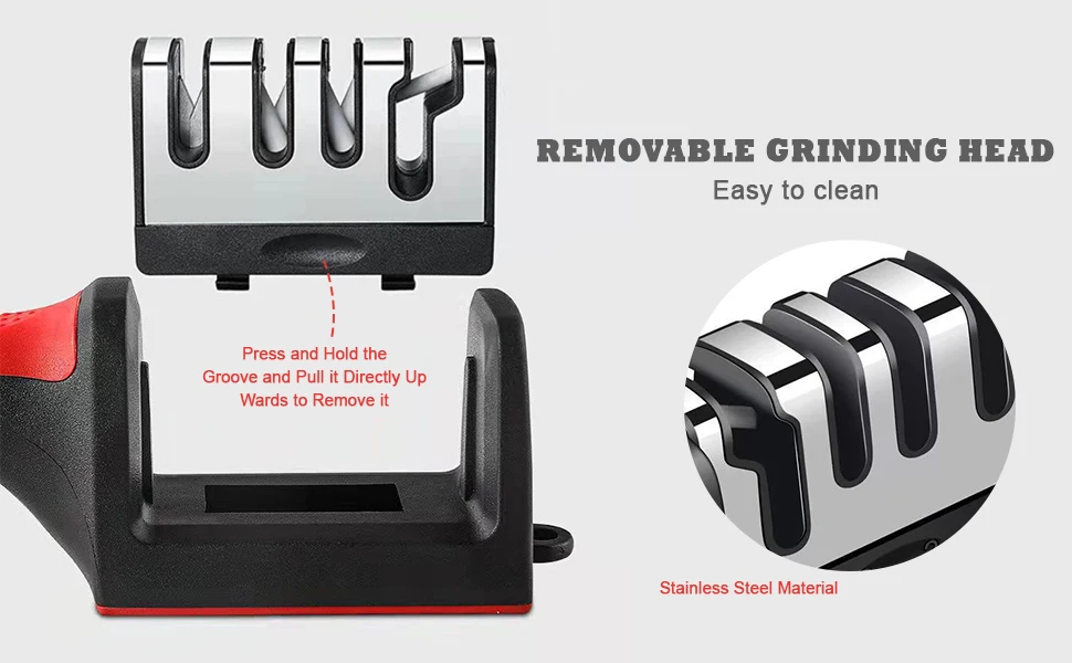 4 In 1 Manual Knife Sharpening Kitchen Accessories 4 Stages Multi Task