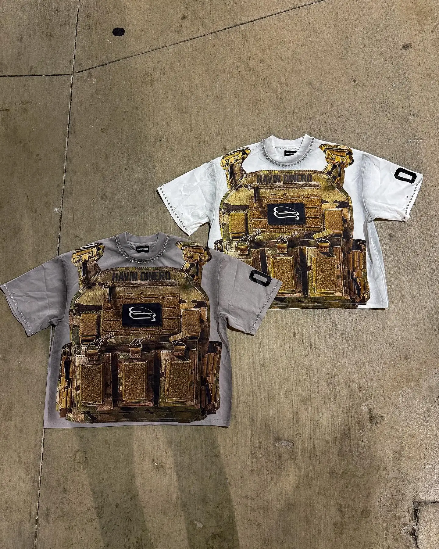 Custom Vintage Distressed Cut and Sew French Terry T-shirts Fitted 250gsm Cotton Heavy Print Graphic Acid Wash Men's T-shirts