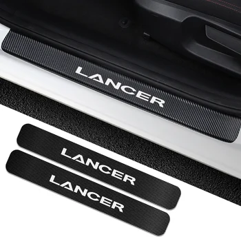 For Mitsubishi Lancer 10 3 9 4PCS Car Door Sill Sticker Auto Anti-Scratch Decals Carbon Fiber Automobile Tuning Car Accessories