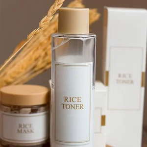 Private Label White Rice All Skin Types Toner Spray Moisturizing Whitening Vitamin C  Face Care Rice Water Vegan Facial Toner
