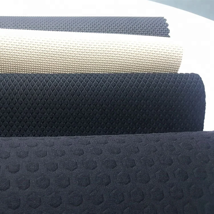 Jianbo Embossed Colorful Nylon Neoprene Foam Sheet Neoprene Fabric Roll Textured Neoprene Fabric with Polyester Coating
