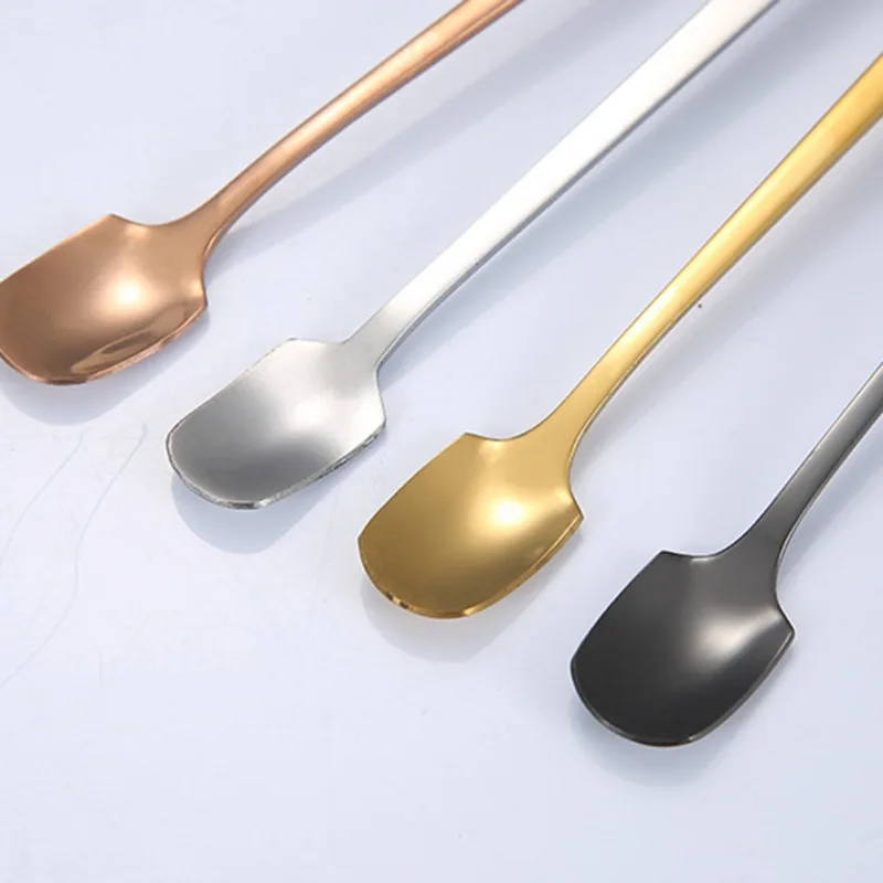 Square Head Spoon, 304 Stainless Steel Spoon, Soup Spoon Coffee