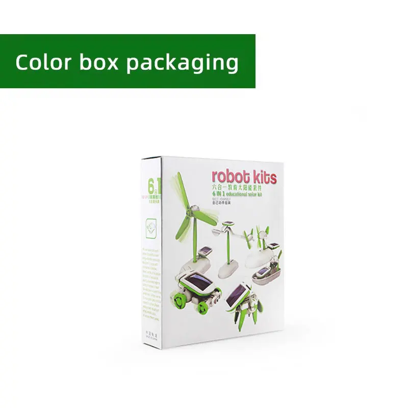 School Teaching DIY 6-in-1 Solar Powered Robot Education Kit STEM Smart Toys for Kids