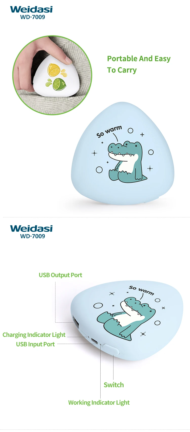 Mini Hand Warmer, 2400mAh, USB - detail 10