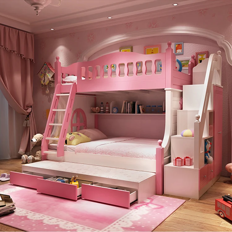 Children Bunk Bed Furniture Customized Princess Children Kids Bunk Bed ...