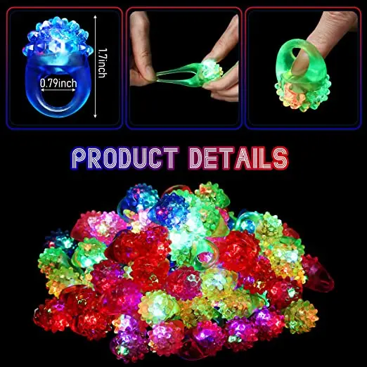 Nicro Glow Party Favor In The Dark Led Ring Blinking Toys Halloween