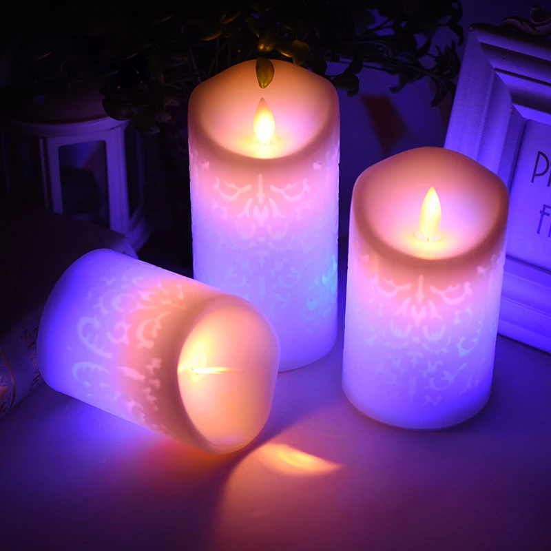 Candele LED Senza Fiamma Con Luci A Stringa Integrate, Effetto Fiamma Tremolante A Batteria Set Da 3 90893611