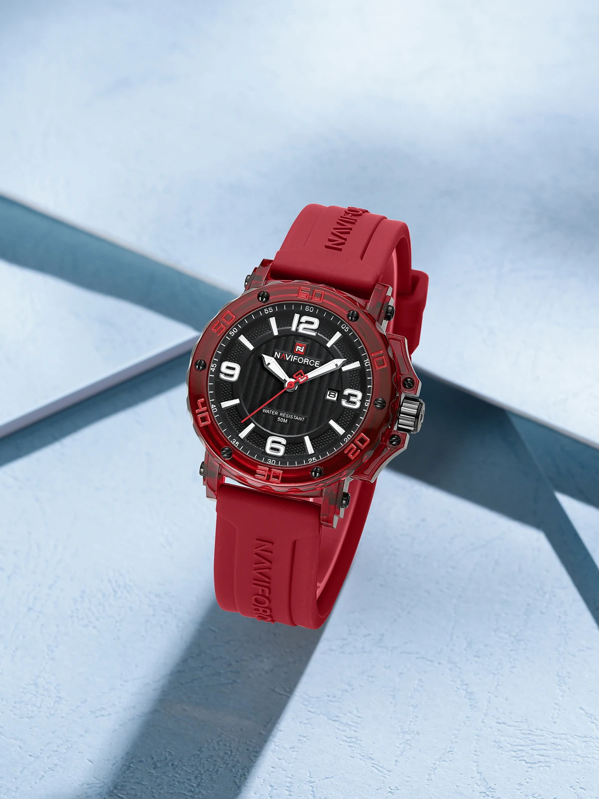 OEM NAVIFORCE Women's Casual Quartz Watch Waterproof Silicone Strap Calendar Display Luminous Pointer Ladies Fashion Watch