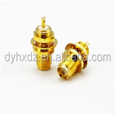 SMA Crimp Nut Bulkhead Straight Female Connector Gold-plated