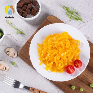 Low GI Carrot Flavor Fettuccine Instant Shirataki Konjac Noodles GMO-Free Vegan Ramen Ready to Eat in Box or Bag Packaging