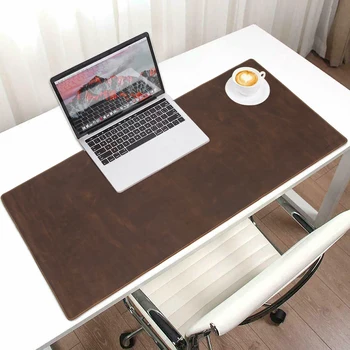 Custom Crazy Horse Leather Laptop Mouse Mat Oversize Anti slip Office Desktop Computer Protector Genuine Leather Desk Mat Pad