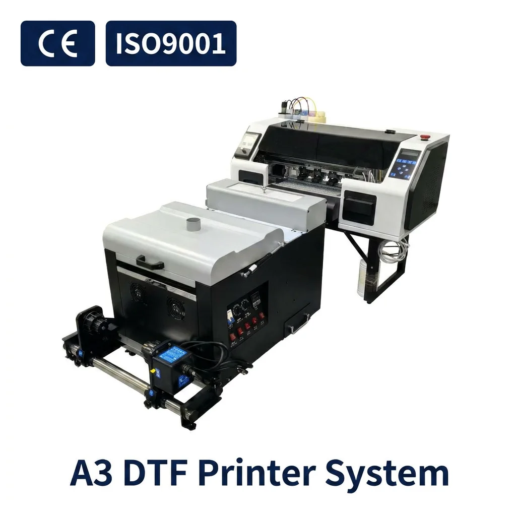 New A3 DTF Printer XP600 Epson Head Direct Film Printing Machine Auto White Ink Circulation T-Shirt Hoodie Cotton Denim Fabric