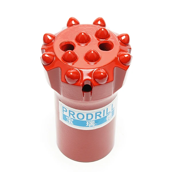 
 T38 76mm Semi-Ballistic Threaded Button Bit  for benching and long-hole drilling underground.