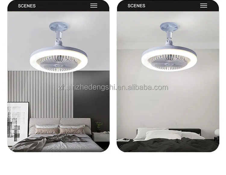 Hot Sale LED Lamp Fan E27 Three Color and 3600/6000K Screw Lamp Constant Ceiling Fan for Bedroom Living Room