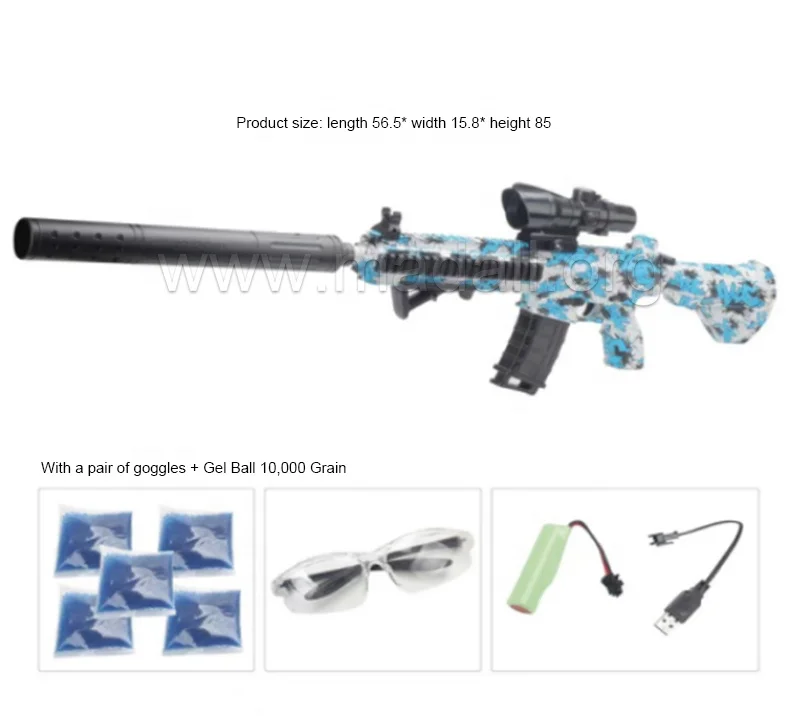 Amazon Hot Selling M416 Splatter Ball Gun Electric Rifle Summer Outdoor