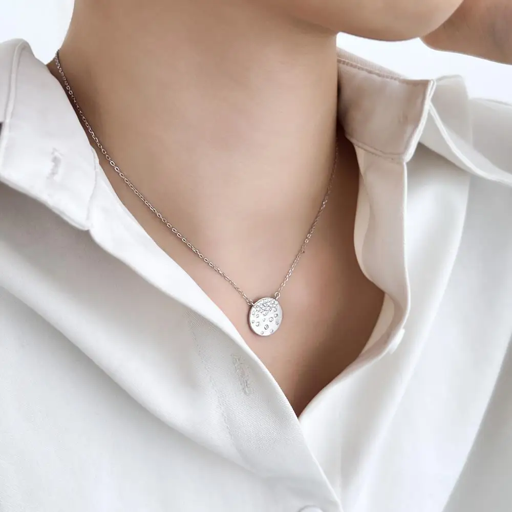 KAKODIY gold-plated luxury fashion 925 sterling silver round belt pendant women's jewelry necklace detail 9