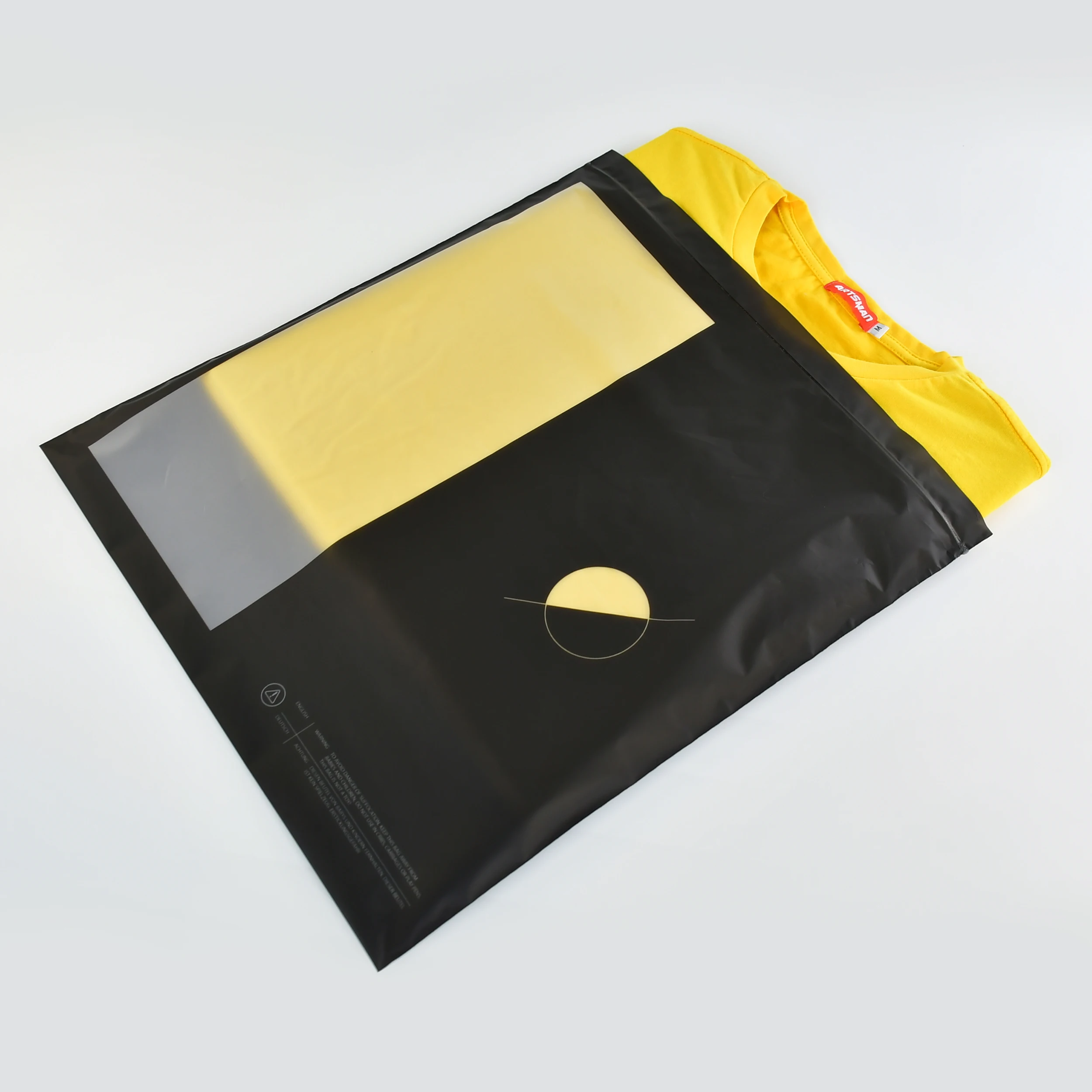 Waterproof frosted clothes plastic bag packaging good sealing custom logo printing clothing ziplock bags with window details