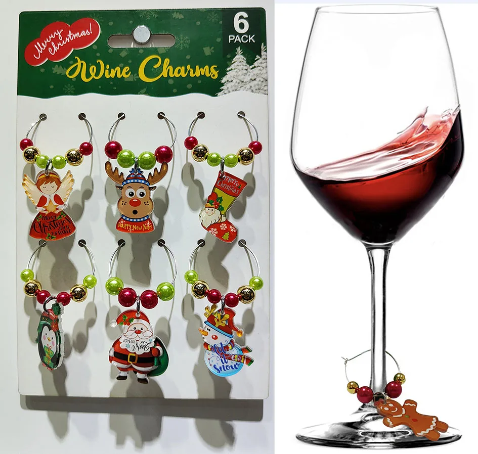 Personalized Metal Creative Wine Glass Ring Charms Funny For Party And