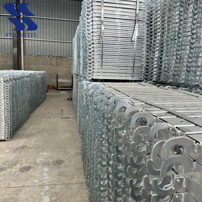 Galvanized Scaffolding Steel Plank Scaffold Platform Catwalk With Hook in Layher Style for Ringlock Scaffolding System