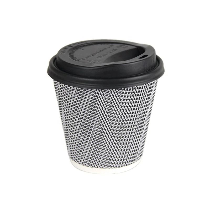 Ripple Wall Paper Cups For Coffee Disposable Food Grade Raw Paper Biodegradable Tableware