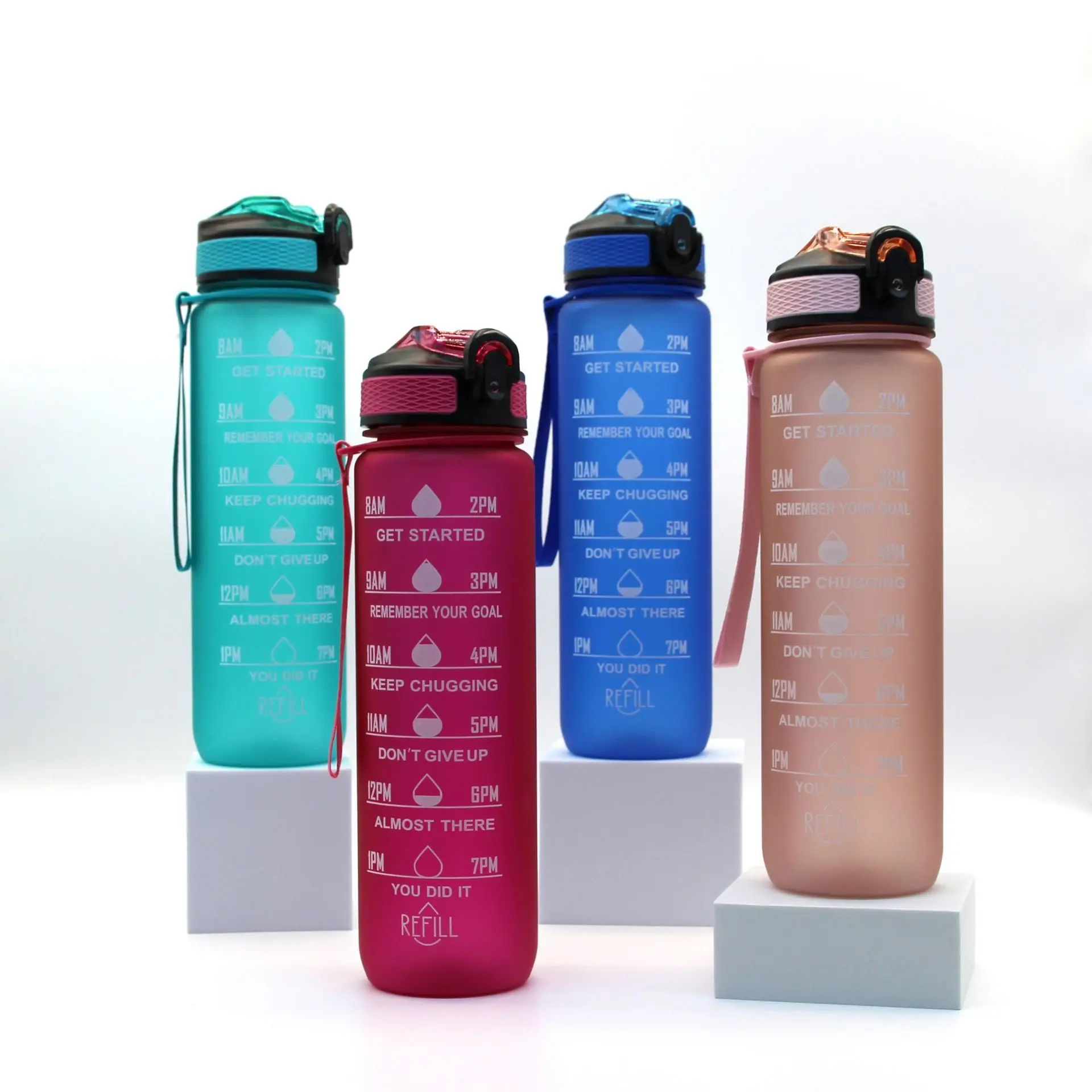 1pc Frosted Gradient Spray Water Cup,Portable Sports Water Bottle