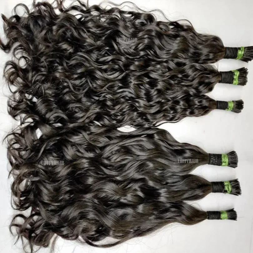 Brasilianische Remy I Tip Echthaar-Extensions Water Wave Microlink Hair_voghion.com