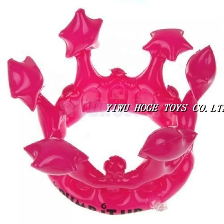 Горячая расродажа PVC цвета для детей с рисунком звезд, Надувное украшение в виде короны для детей