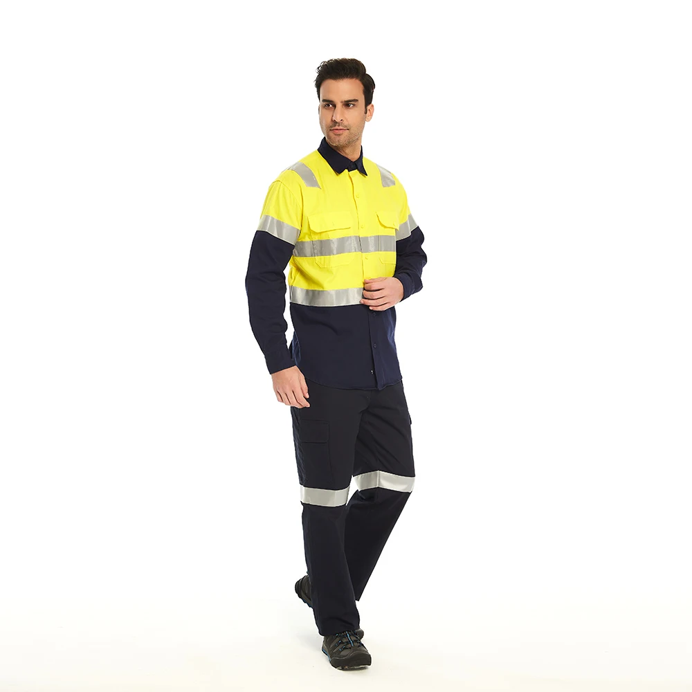 Hi Vis Chaqueta reflectante Pantalones Traje Trabajadores de