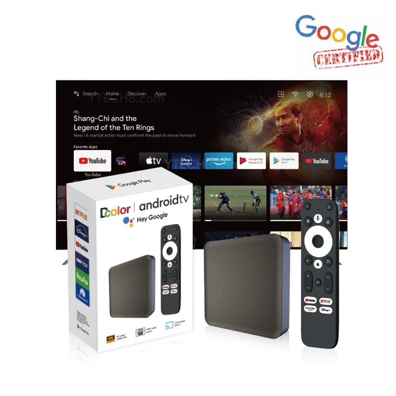 Dcolor GD2 Google TV Box - 4K Streaming & Google Assistant