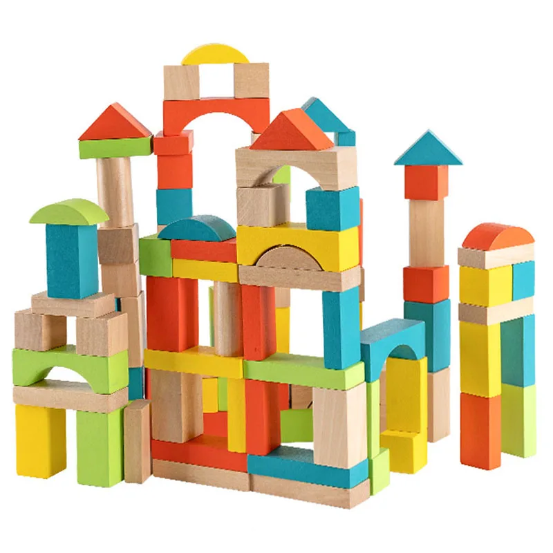 Classic Play and Learn Experience Wooden Toys Blocks City Building for Children