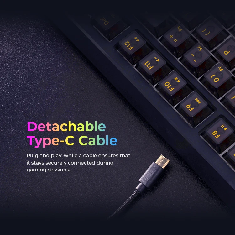 Havit KB875L 98 Keys Hot Swap RGB Lights Fully Transparent Backlit Mechanical Gaming Keyboard with Gasket Structure