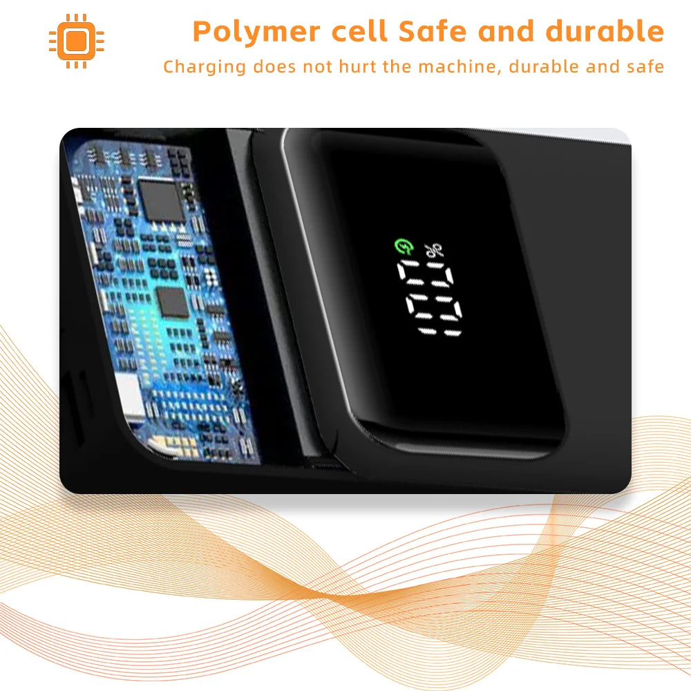 Bulk Wholesale High Capacity 20000mAh Power Bank With LED Display Fast Charging Power Bank Built in Cables