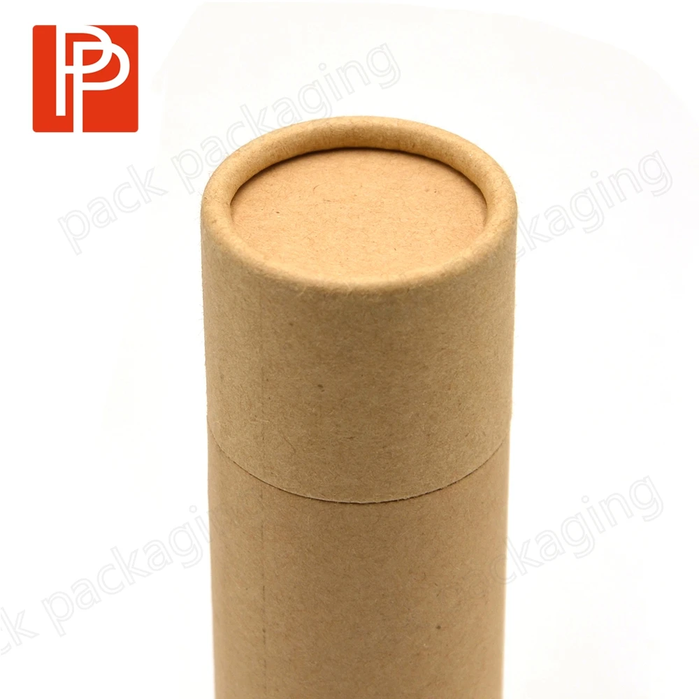 Reusable Cardboard Round Paper Tube Packaging Natural Brown Kraft Paper Boxes Cylinder Boxes
