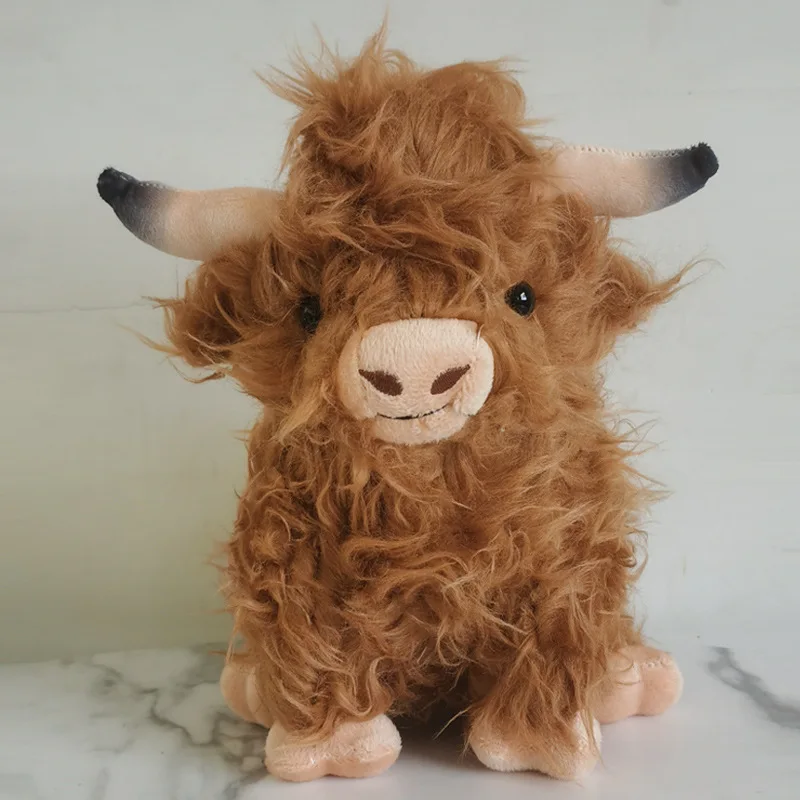 Scottish Highland Cow Plush,Cute Realistic Cow Stuffed Animals Soft ...