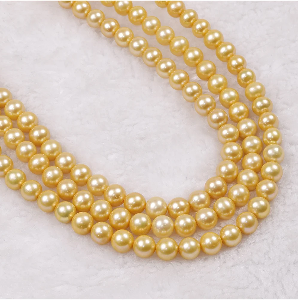 8-10mm Aaaa+ Grade Gold Color Dyed 