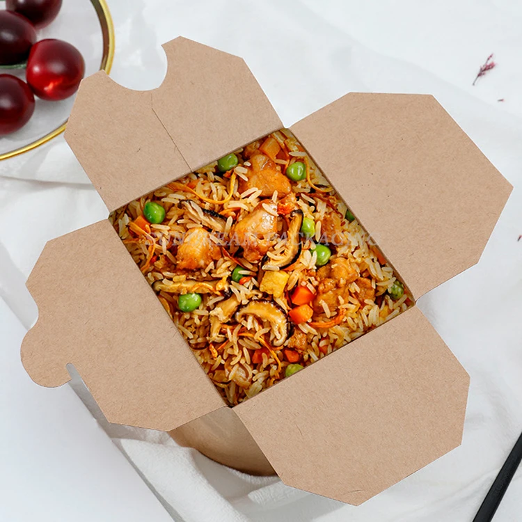 Custom Pagoda Chinese Asian Microwavable Doner Box Paper Paperboard