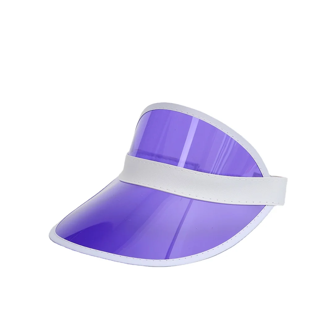 Солнцезащитные шляпы унисекс пластиковая прозрачная защитная шапка карамельного цвета для спорта пляжных рекламных мероприятий с пользовательским логотипом