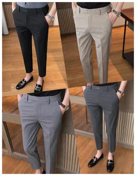 Korean Fashion Men Pants Official Formal Tailoring Gents High Waisted Slim Fit Men Clothes Trousers for Men High Quality