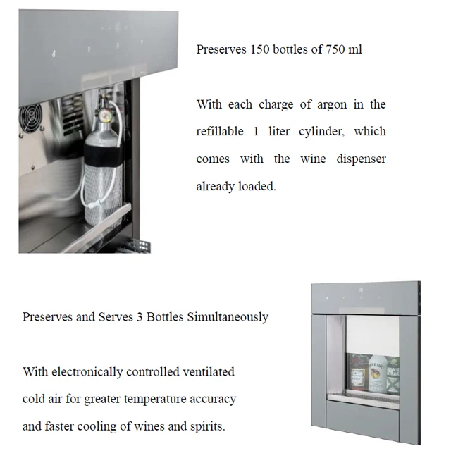 Stainless Steel Drawer Type Compressor Built In Wine Dispenser Fridge