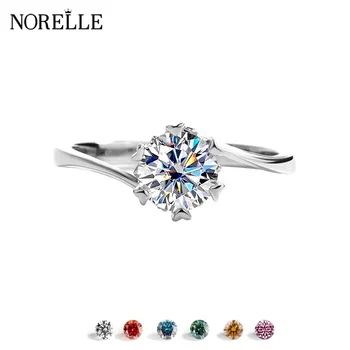 2025 Trending Ring S925 Sterling Silver 1ct Moissanite Twist Arm Snowflake Ring for Women Classic Engagement Wedding Jewelry