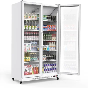 2-10°C Self-Service Alcohol Fridge Double-Doors Air-Cooled Drink Display Showcase for Wine & Beer Refrigeration Equipment