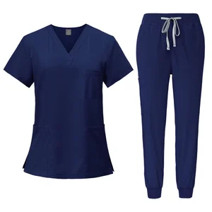 Breathable Cheap Knitted Unisex Short Sleeved Scrubs Uniform for Hospital Use Medical Women Tops Working Clothes Scrubs Uniform