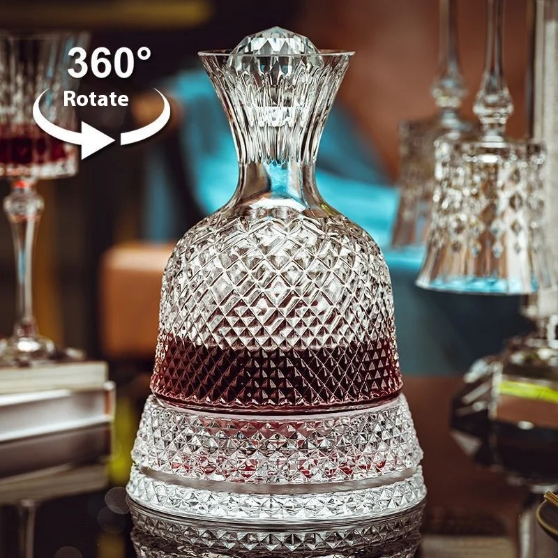 Modern Luxury Wine Decanter Quick Dispensing Crystal Glass with Classic Design Customizable Logo for Whiskey Red Wine Gifts