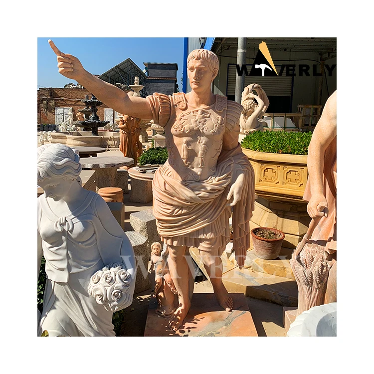 Famous Ancient Roman Emperor Statues Life Size Marble Stone Carving