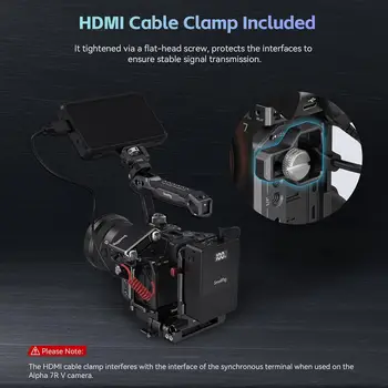 SmallRig A7 IV Cage with Top Handle and Clamp for Cable Basic Kit for Sony Alpha 7R V/Alpha 7 IV/Alpha 7S III - 3708 detail image