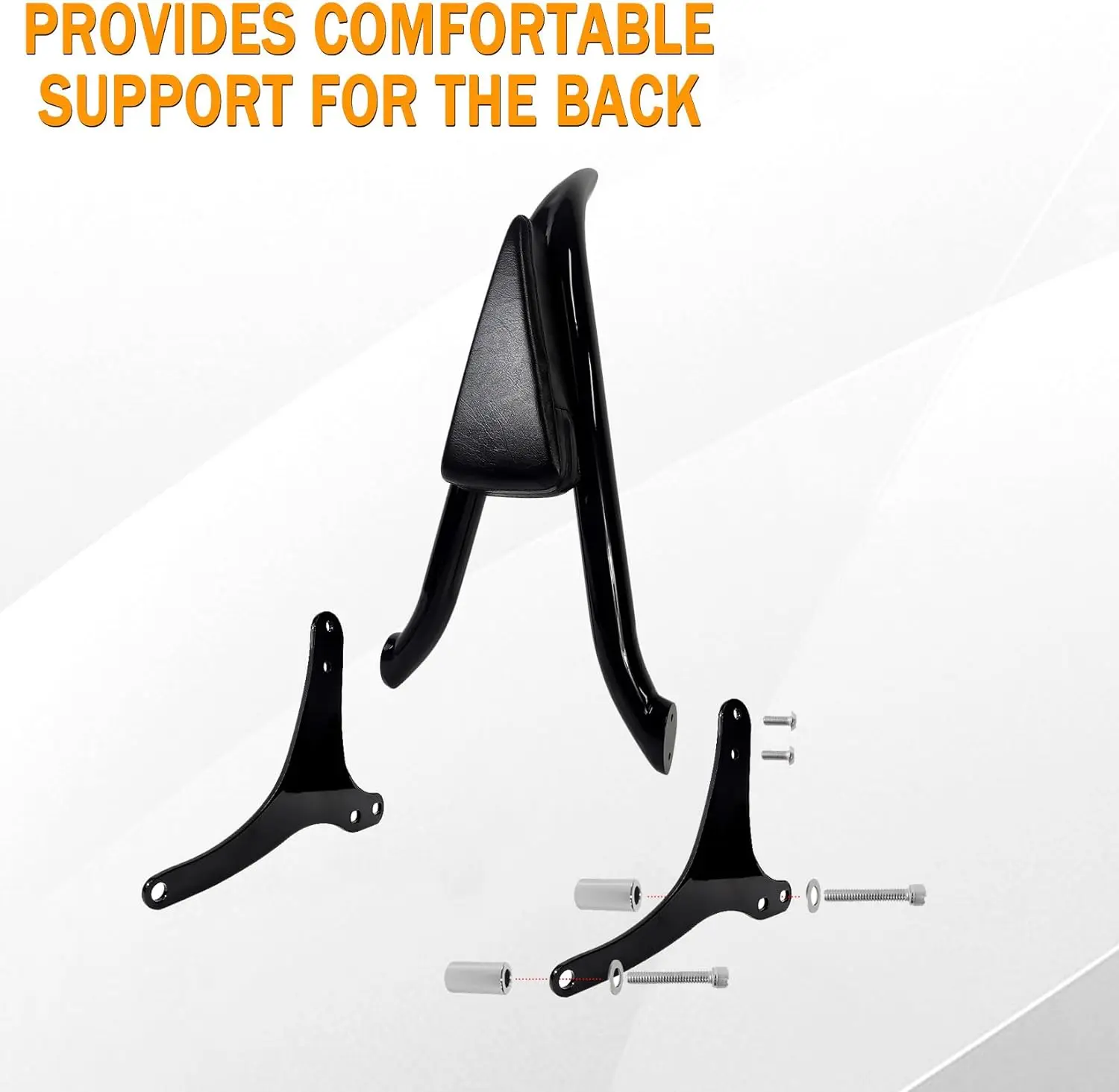 AUFER Detachable Backrest Sissy Bar Upright Passenger Backrest W/Pad Compatible For Touring Road King Street Glide Electra Glide Road Glide FLHR FLHX - View #6