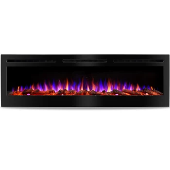 Hot Sale 31"36"43"50"60"68"72" Electric Heater Fireplace Indoor 12 Colors Recessed and Wall mounted electric fireplace